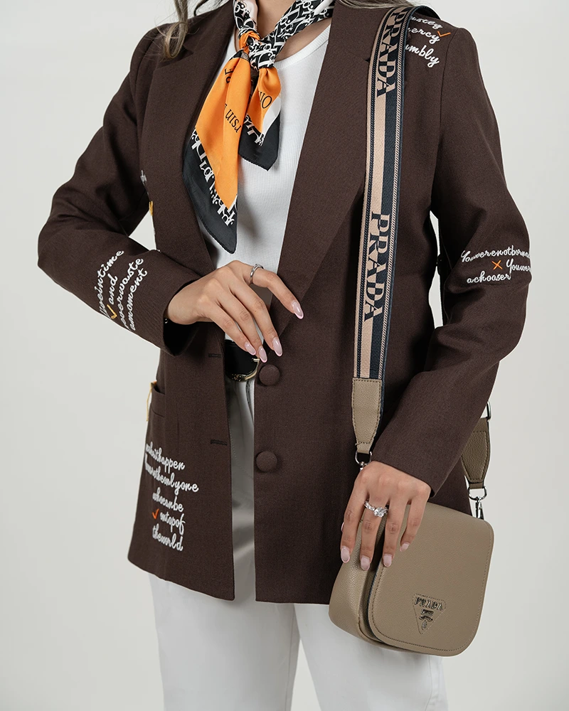 کت لینن نوشته دار تابستانه - Image 2