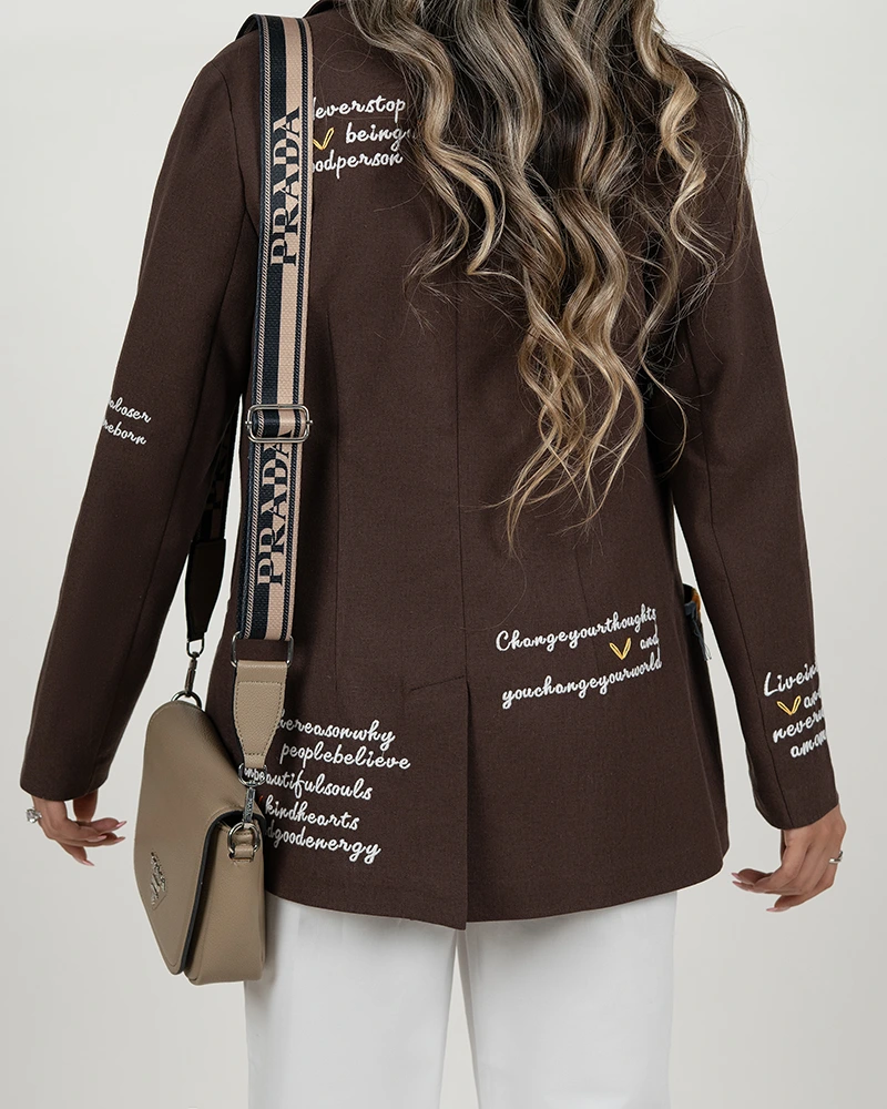 کت لینن نوشته دار تابستانه - Image 5