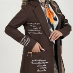 کت لینن نوشته دار تابستانه