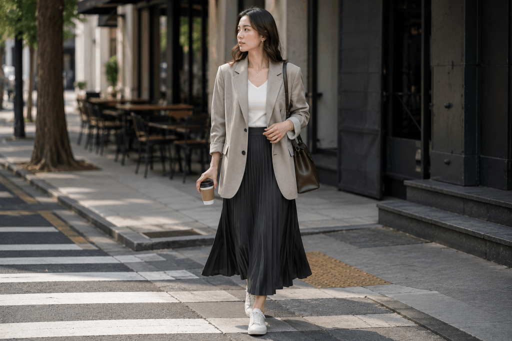 استایل روزمره با کت و دامن