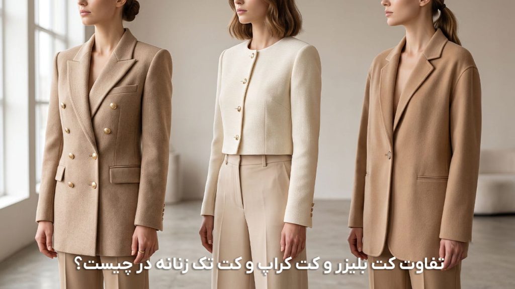 تفاوت کت بلیزر و کت کراپ و کت تک زنانه